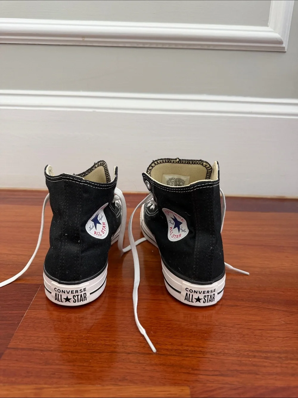 Converse Black and White High Top Sneakers - Picture 5 of 5